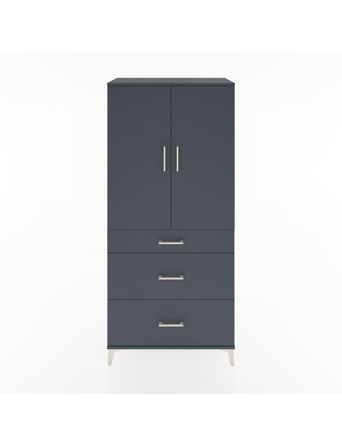 Hyperion Dolap Tek Raflı 3 Çekmeceli Tek Askılı 88x44x195 Antrasit-Antrasit