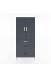 Hyperion Dolap Tek Raflı 3 Çekmeceli Tek Askılı 88x44x195 Antrasit-Antrasit