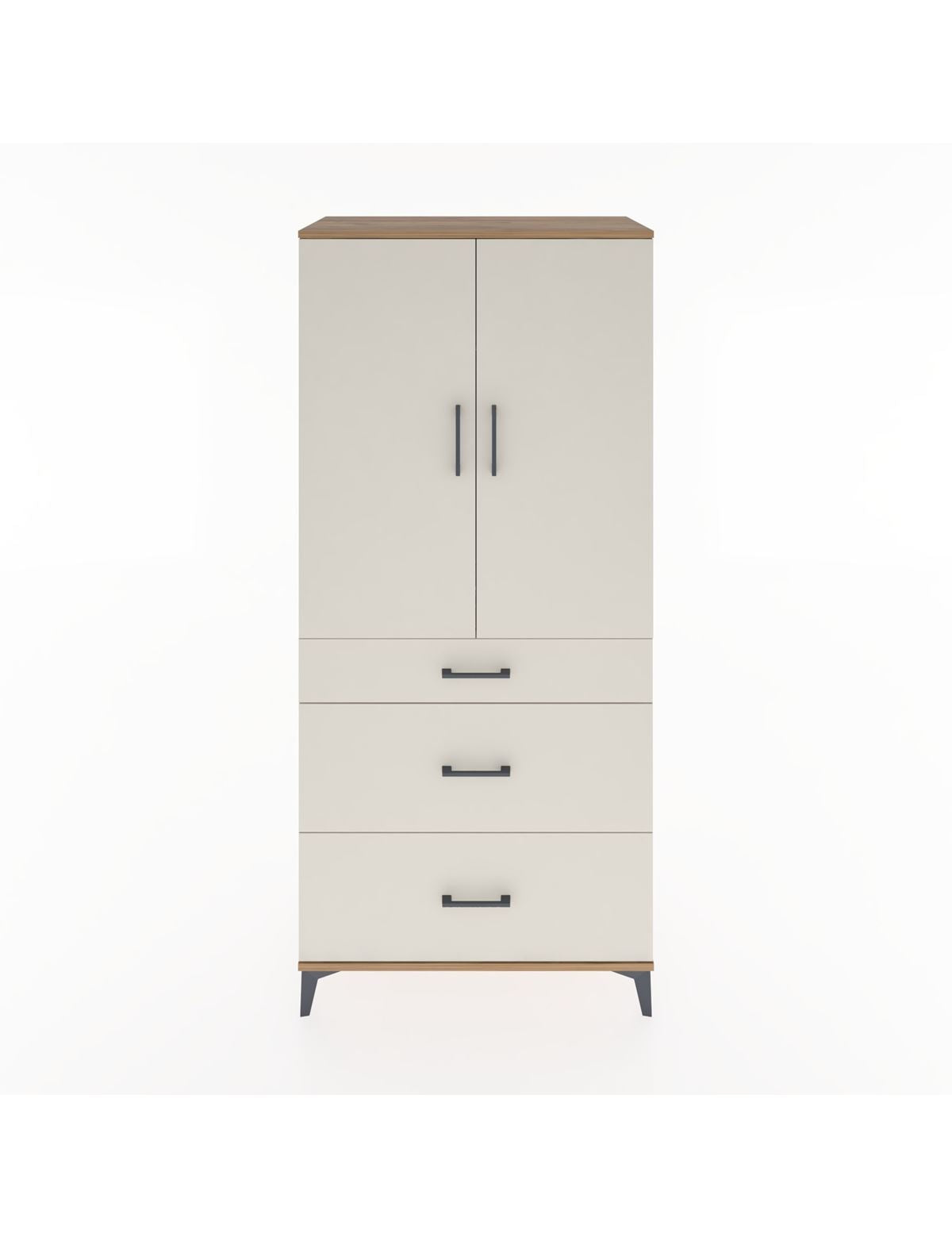 Hyperion Dolap Tek Raflı 3 Çekmeceli Tek Askılı 88x44x195 Çam-Aytaşı