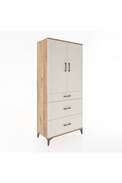 Hyperion Dolap Tek Raflı 3 Çekmeceli Tek Askılı 88x44x195 Çam-Aytaşı