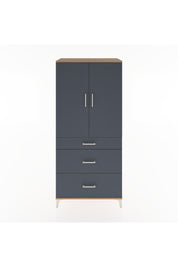 Hyperion Dolap Tek Raflı 3 Çekmeceli Tek Askılı 88x44x195 Çam-Antrasit