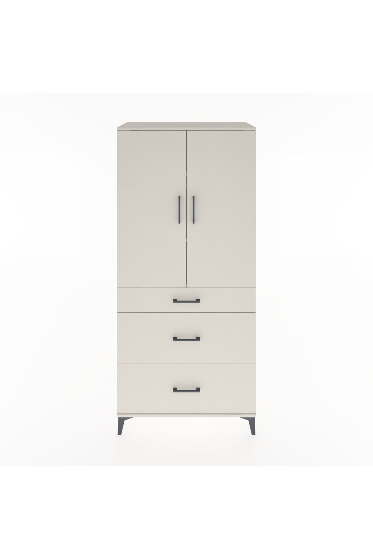 Hyperion Dolap 3 Raflı 3 Çekmeceli 2 Kapaklı 88x44x195 Aytaşı-Aytaşı