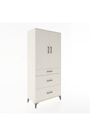 Hyperion Dolap 3 Raflı 3 Çekmeceli 2 Kapaklı 88x44x195 Aytaşı-Aytaşı