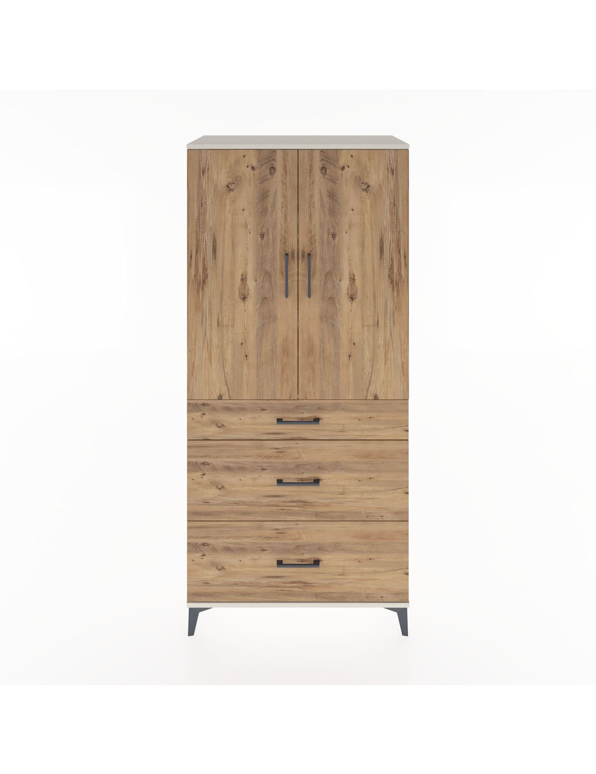 Hyperion Dolap 3 Raflı 3 Çekmeceli 2 Kapaklı 88x44x195 Aytaşı-Çam