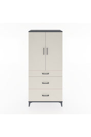 Hyperion Dolap 3 Raflı 3 Çekmeceli 2 Kapaklı 88x44x195 Antrasit-Aytaşı