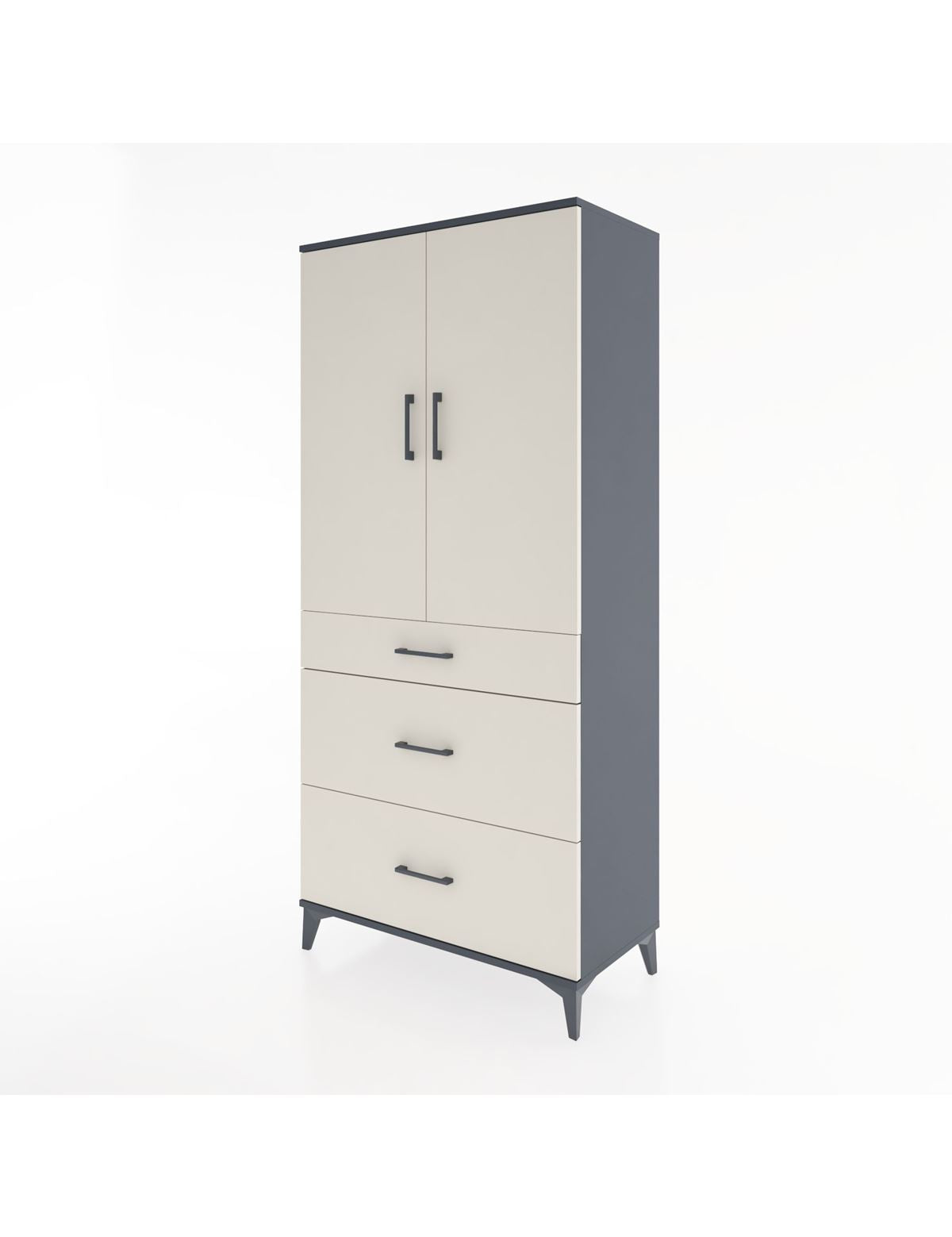 Hyperion Dolap 3 Raflı 3 Çekmeceli 2 Kapaklı 88x44x195 - S60M026V4B
