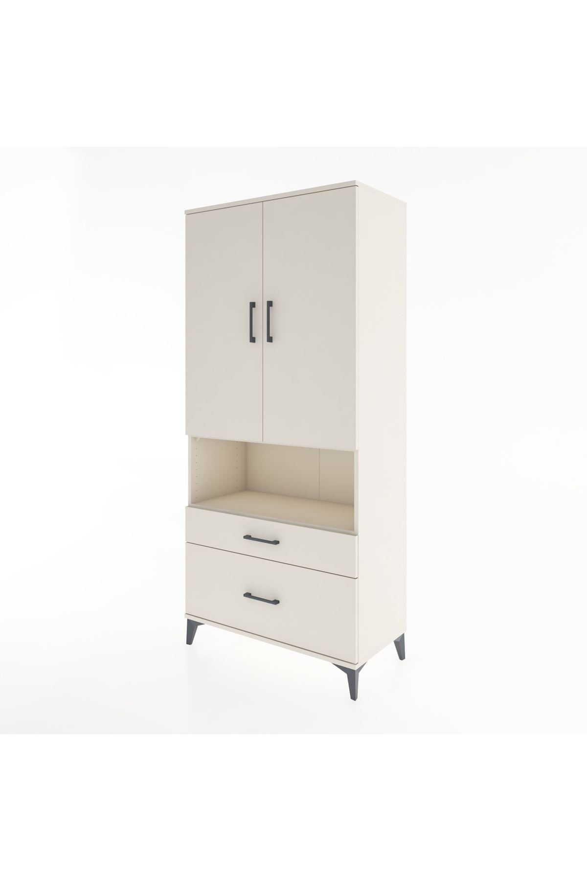 Hyperion Dolap 2 Raflı 2 Çekmeceli Tek Askılı 88x44x195 Aytaşı-Aytaşı