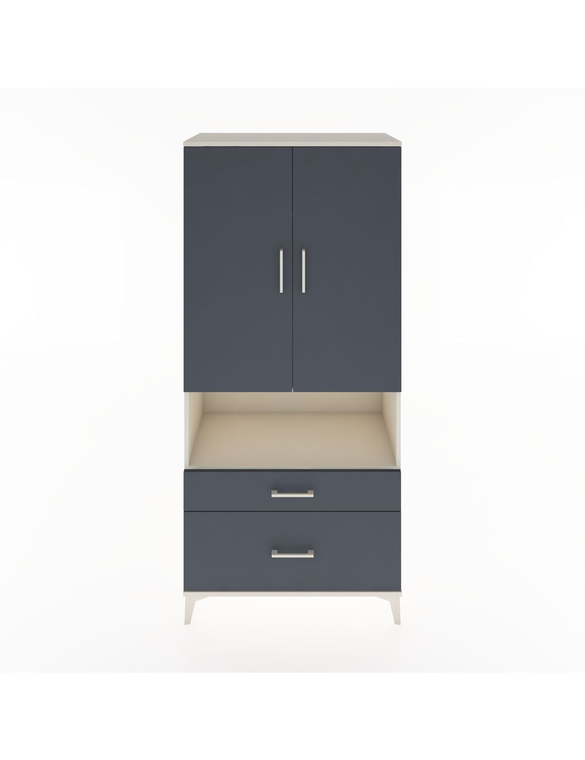 Hyperion Dolap 2 Raflı 2 Çekmeceli Tek Askılı 88x44x195 Aytaşı-Antrasit