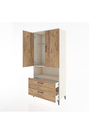 Hyperion Dolap 2 Raflı 2 Çekmeceli Tek Askılı 88x44x195 Aytaşı-Çam