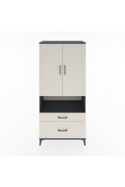 Hyperion Dolap 2 Raflı 2 Çekmeceli Tek Askılı 88x44x195 Antrasit-Aytaşı