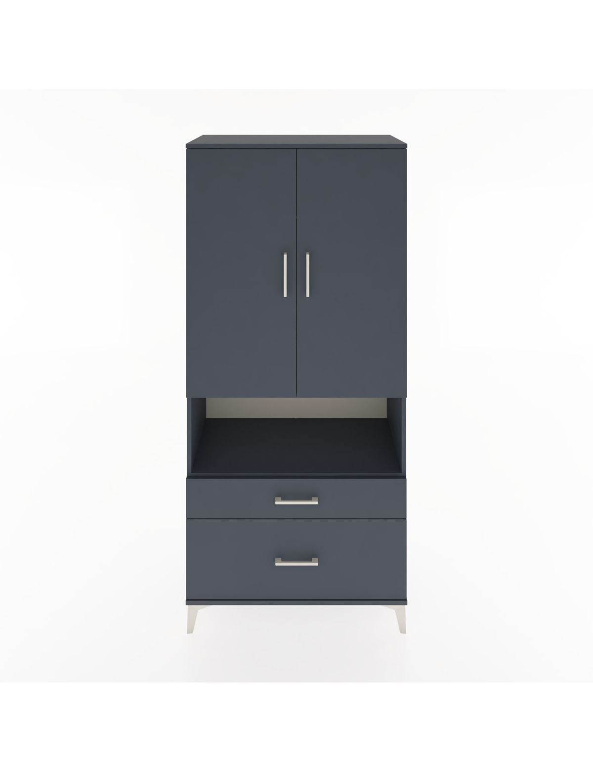 Hyperion Dolap 2 Raflı 2 Çekmeceli Tek Askılı 88x44x195 Antrasit-Antrasit