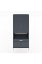 Hyperion Dolap 2 Raflı 2 Çekmeceli Tek Askılı 88x44x195 Antrasit-Antrasit