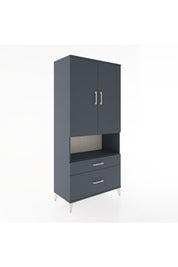 Hyperion Dolap 2 Raflı 2 Çekmeceli Tek Askılı 88x44x195 Antrasit-Antrasit