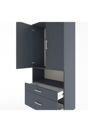 Hyperion Dolap 2 Raflı 2 Çekmeceli Tek Askılı 88x44x195 Antrasit-Antrasit