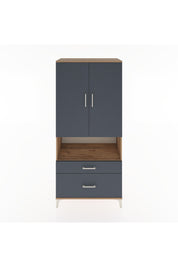 Hyperion Dolap 2 Raflı 2 Çekmeceli Tek Askılı 88x44x195 Çam-Antrasit