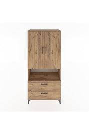 Hyperion Dolap 2 Raflı 2 Çekmeceli Tek Askılı 88x44x195 Çam-Çam