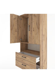 Hyperion Dolap 2 Raflı 2 Çekmeceli Tek Askılı 88x44x195 Çam-Çam