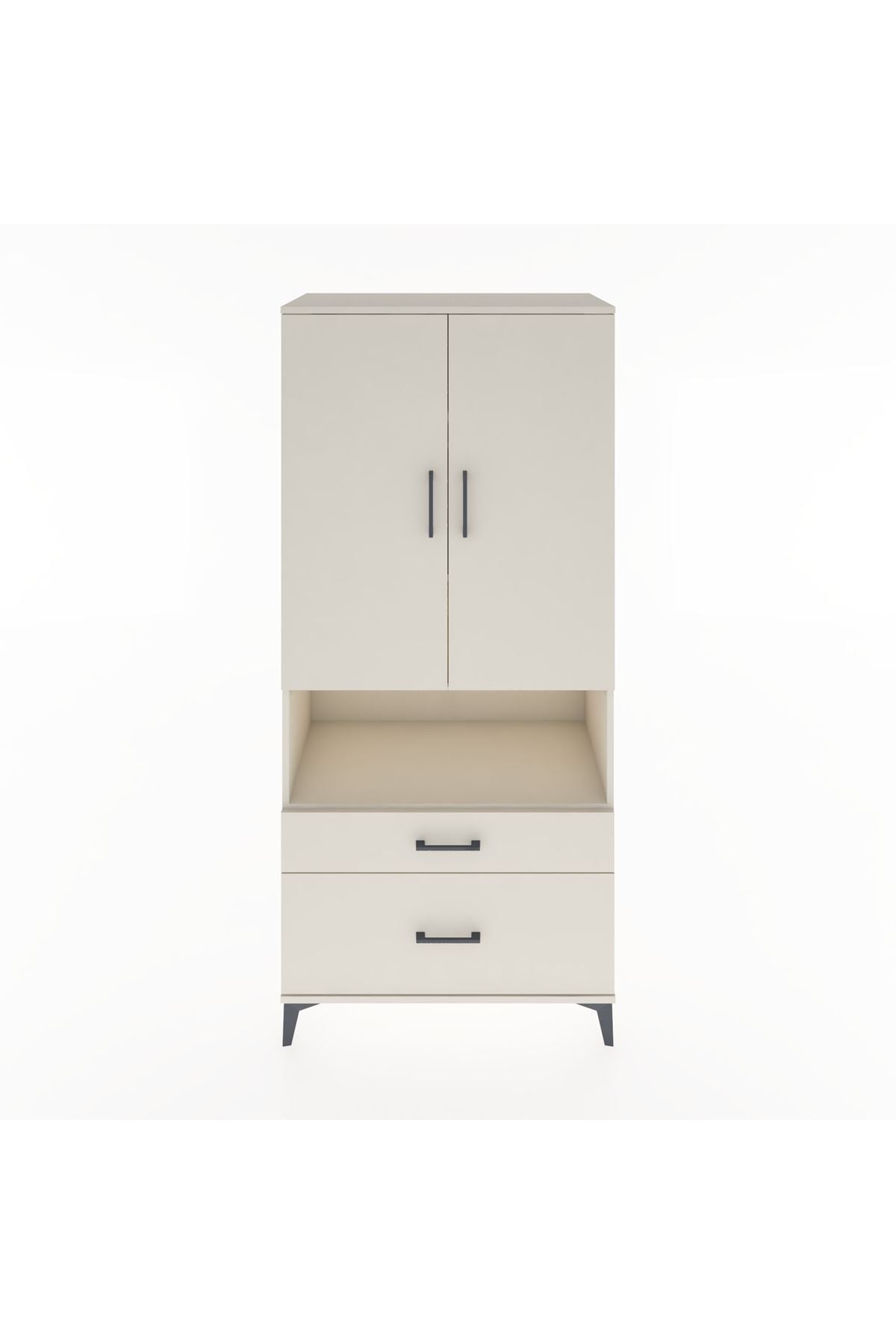 Hyperion Dolap 4 Raflı 2 Çekmeceli 2 Kapaklı 88x44x195 Aytaşı-Aytaşı