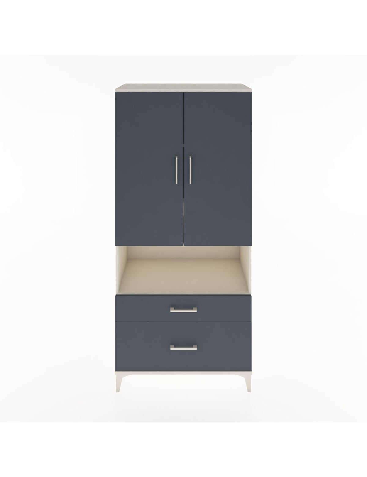 Hyperion Dolap 4 Raflı 2 Çekmeceli 2 Kapaklı 88x44x195 Aytaşı-Antrasit