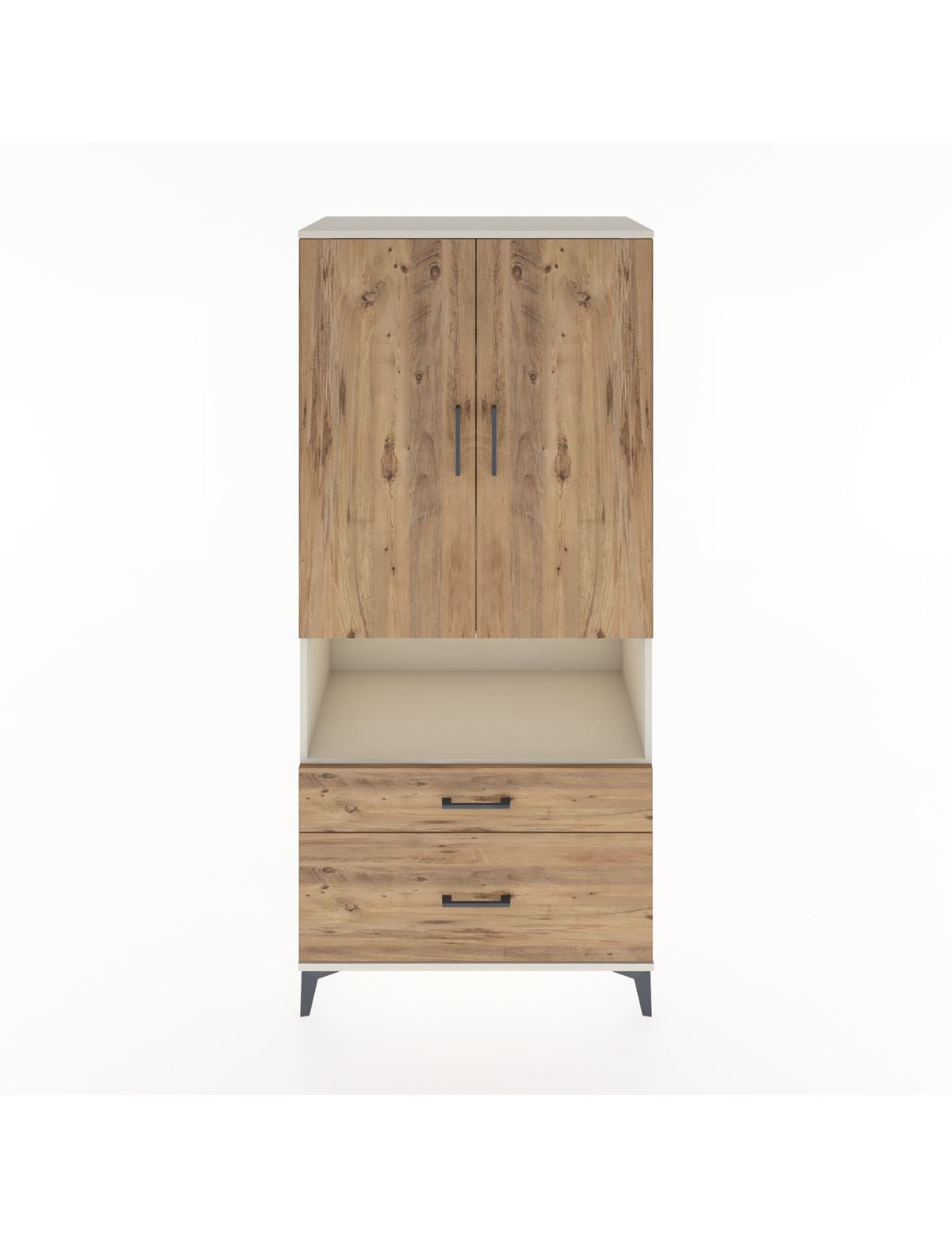 Hyperion Dolap 4 Raflı 2 Çekmeceli 2 Kapaklı 88x44x195 Aytaşı-Çam