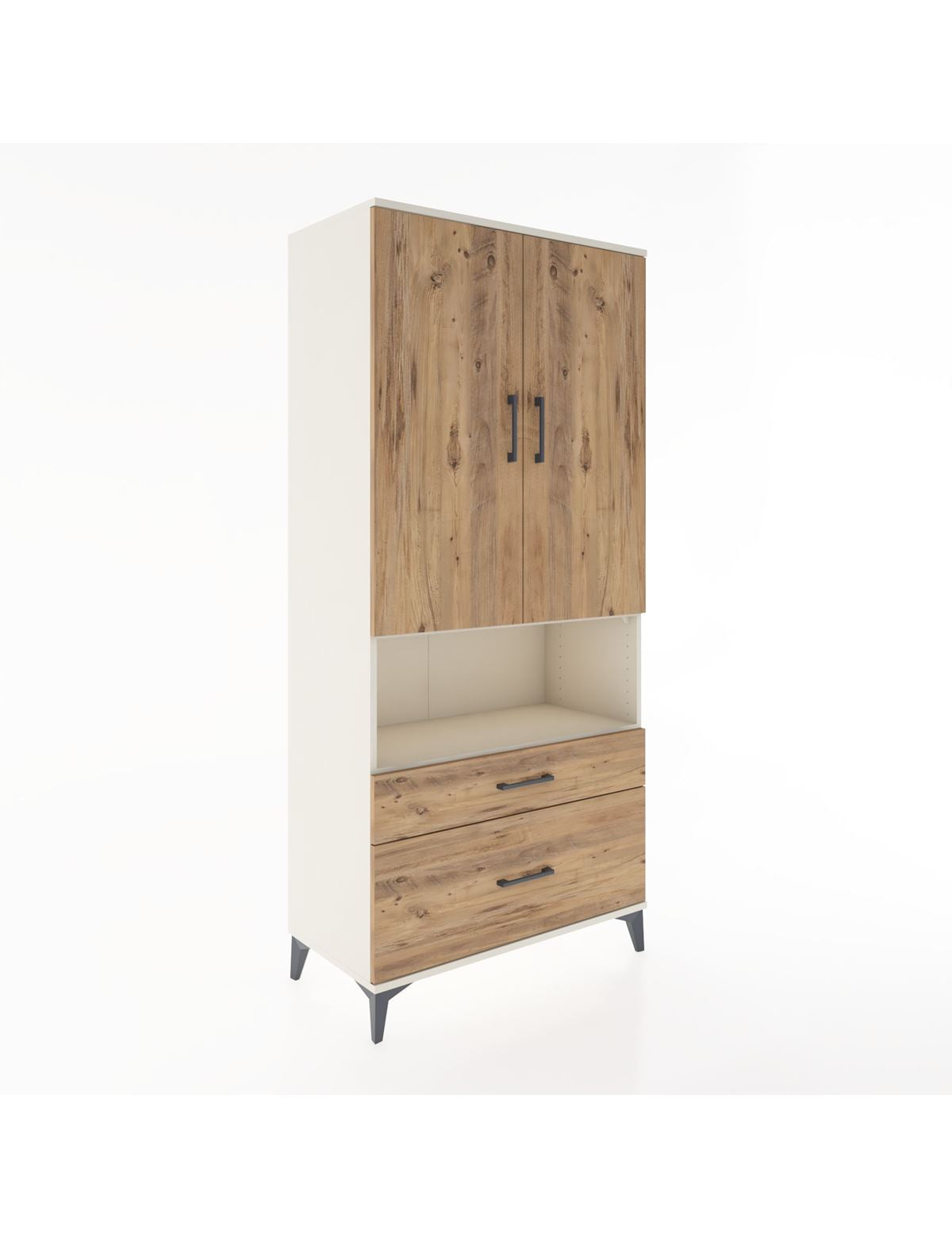 Hyperion Dolap 4 Raflı 2 Çekmeceli 2 Kapaklı 88x44x195 Aytaşı-Çam