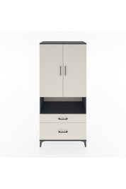 Hyperion Dolap 4 Raflı 2 Çekmeceli 2 Kapaklı 88x44x195 Antrasit-Aytaşı