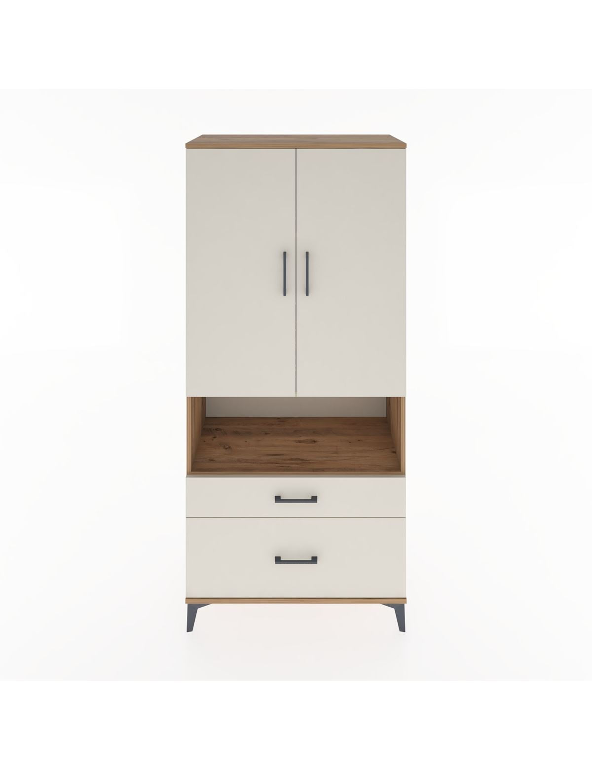 Hyperion Dolap 4 Raflı 2 Çekmeceli 2 Kapaklı 88x44x195 Çam-Aytaşı