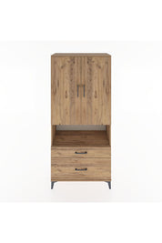 Hyperion Dolap 4 Raflı 2 Çekmeceli 2 Kapaklı 88x44x195 Çam-Çam