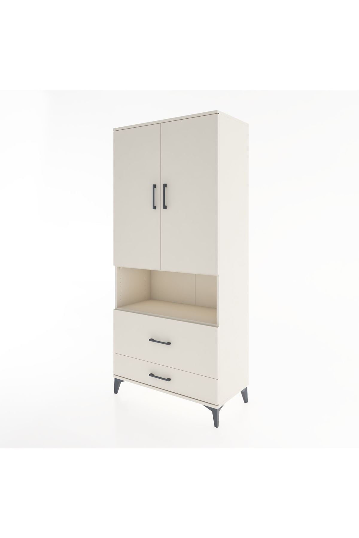 Hyperion Dolap 2 Raflı 2 Çekmeceli Tek Askılı 88x44x195 Aytaşı-Aytaşı