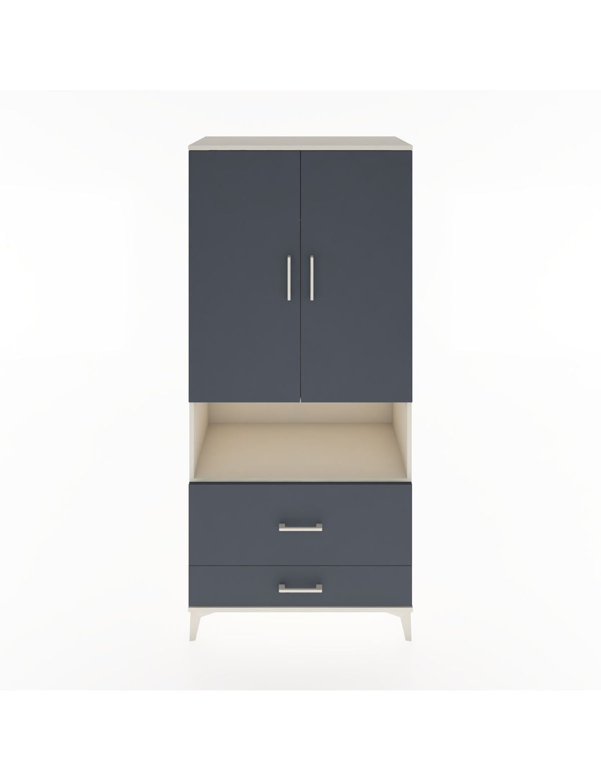 Hyperion Dolap 2 Raflı 2 Çekmeceli Tek Askılı 88x44x195 Aytaşı-Antrasit