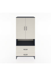 Hyperion Dolap 2 Raflı 2 Çekmeceli Tek Askılı 88x44x195 Antrasit-Aytaşı