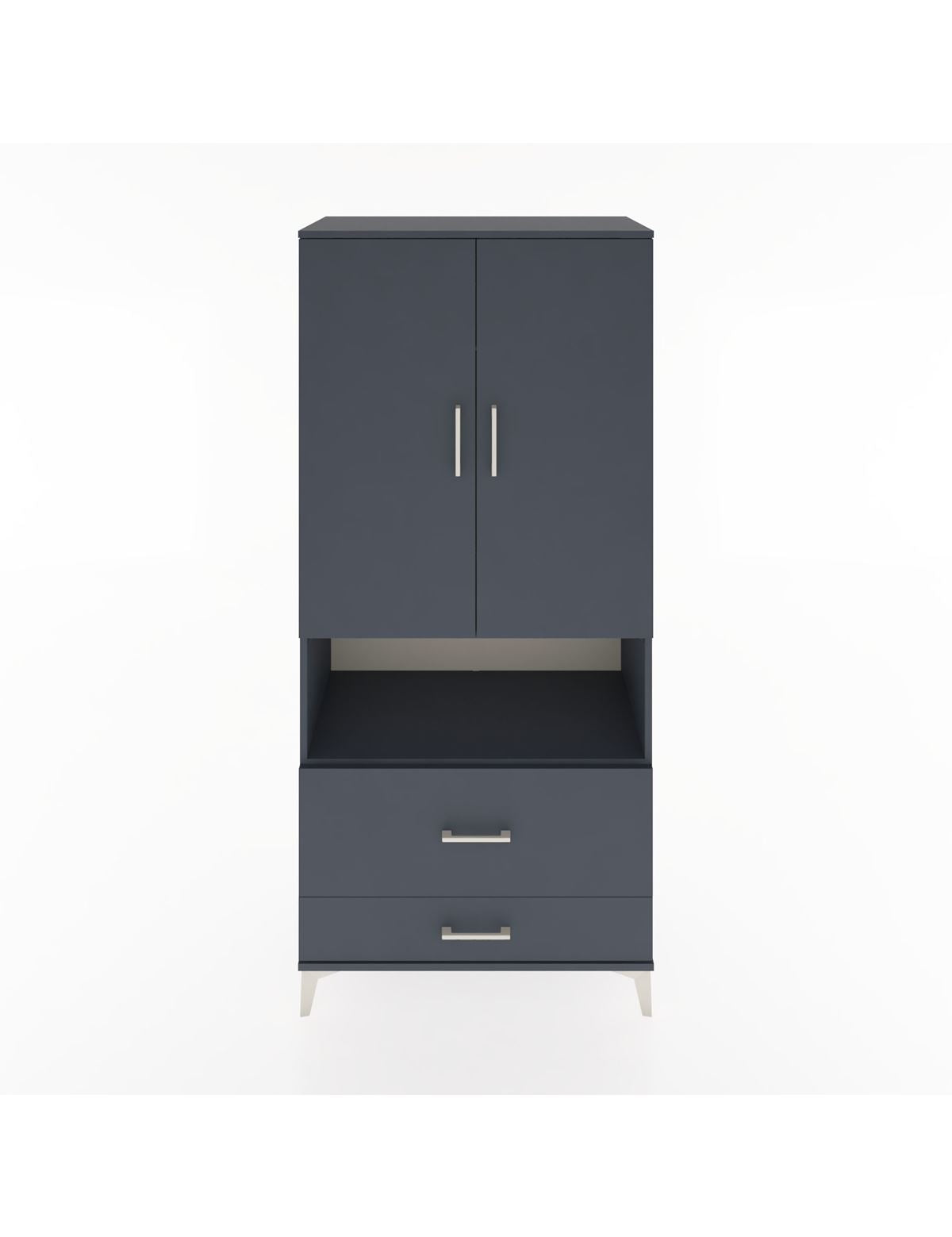 Hyperion Dolap 2 Raflı 2 Çekmeceli Tek Askılı 88x44x195 Antrasit-Antrasit