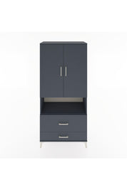 Hyperion Dolap 2 Raflı 2 Çekmeceli Tek Askılı 88x44x195 Antrasit-Antrasit