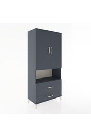 Hyperion Dolap 2 Raflı 2 Çekmeceli Tek Askılı 88x44x195 Antrasit-Antrasit