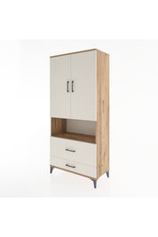 Hyperion Dolap 2 Raflı 2 Çekmeceli Tek Askılı 88x44x195 Çam-Aytaşı