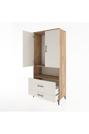 Hyperion Dolap 2 Raflı 2 Çekmeceli Tek Askılı 88x44x195 Çam-Aytaşı
