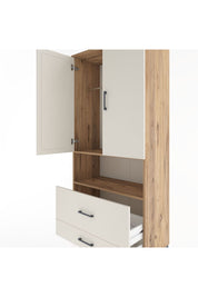 Hyperion Dolap 2 Raflı 2 Çekmeceli Tek Askılı 88x44x195 Çam-Aytaşı