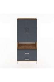 Hyperion Dolap 2 Raflı 2 Çekmeceli Tek Askılı 88x44x195 Çam-Antrasit