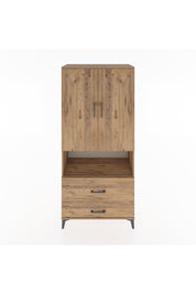 Hyperion Dolap 2 Raflı 2 Çekmeceli Tek Askılı 88x44x195 Çam-Çam