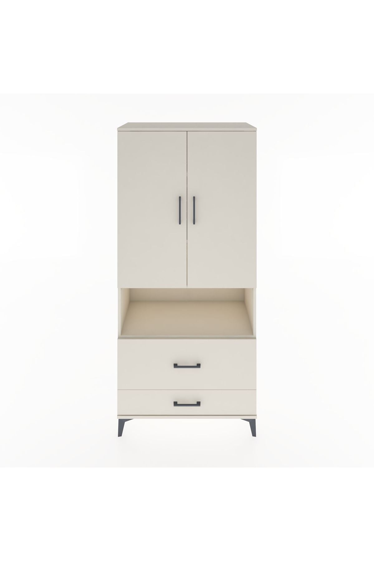 Hyperion Dolap 4 Raflı 2 Çekmeceli 2 Kapaklı 88x44x195 Aytaşı-Aytaşı