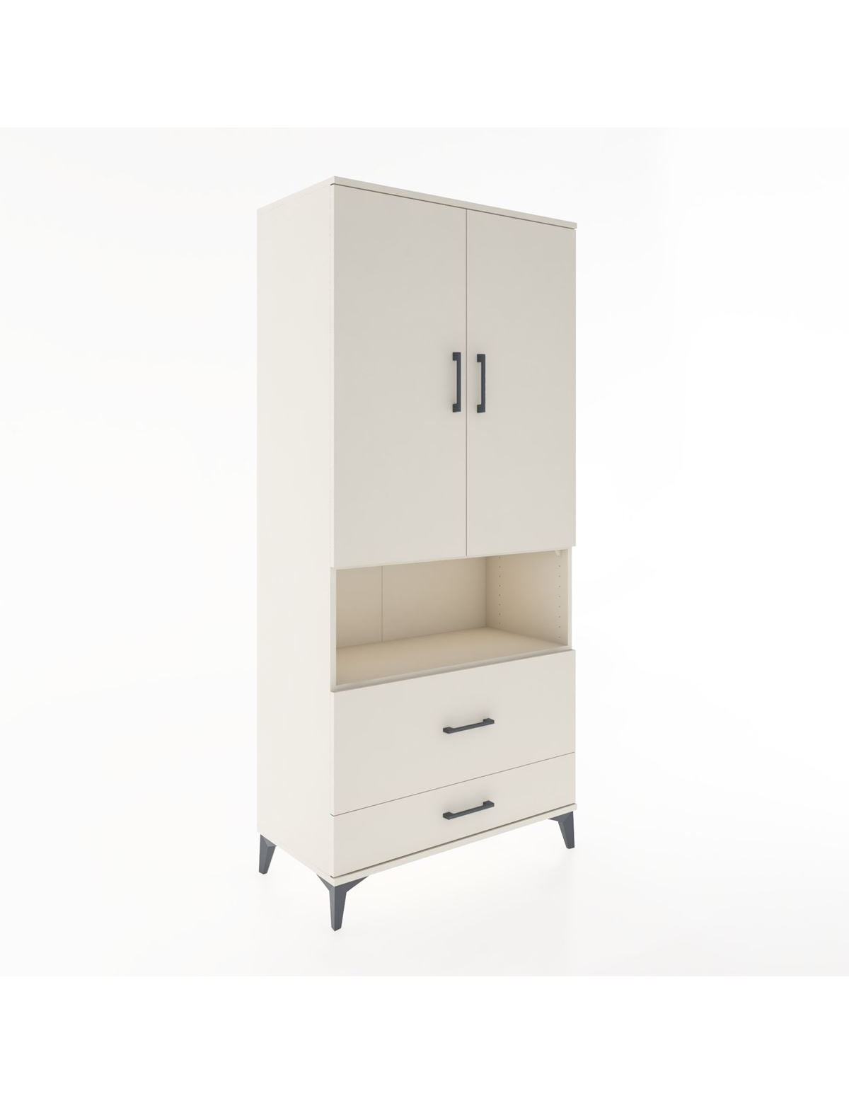 Hyperion Dolap 4 Raflı 2 Çekmeceli 2 Kapaklı 88x44x195 Aytaşı-Aytaşı