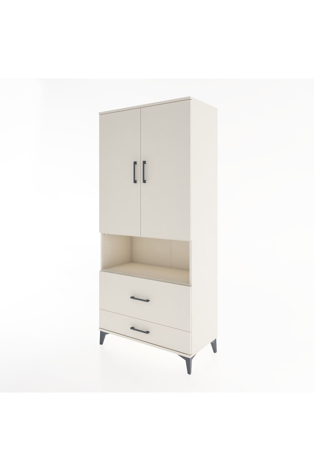 Hyperion Dolap 4 Raflı 2 Çekmeceli 2 Kapaklı 88x44x195 Aytaşı-Aytaşı