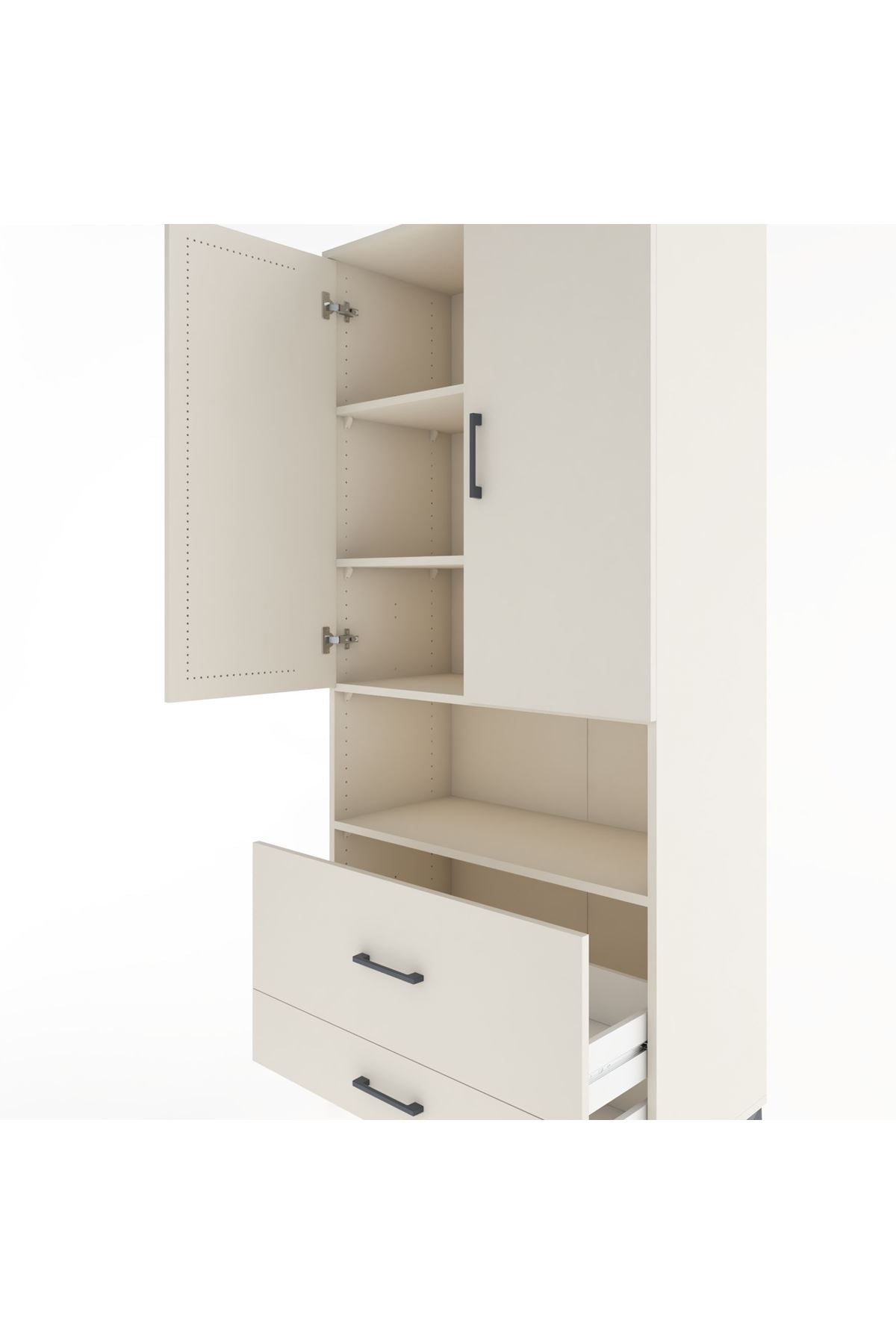 Hyperion Dolap 4 Raflı 2 Çekmeceli 2 Kapaklı 88x44x195 Aytaşı-Aytaşı