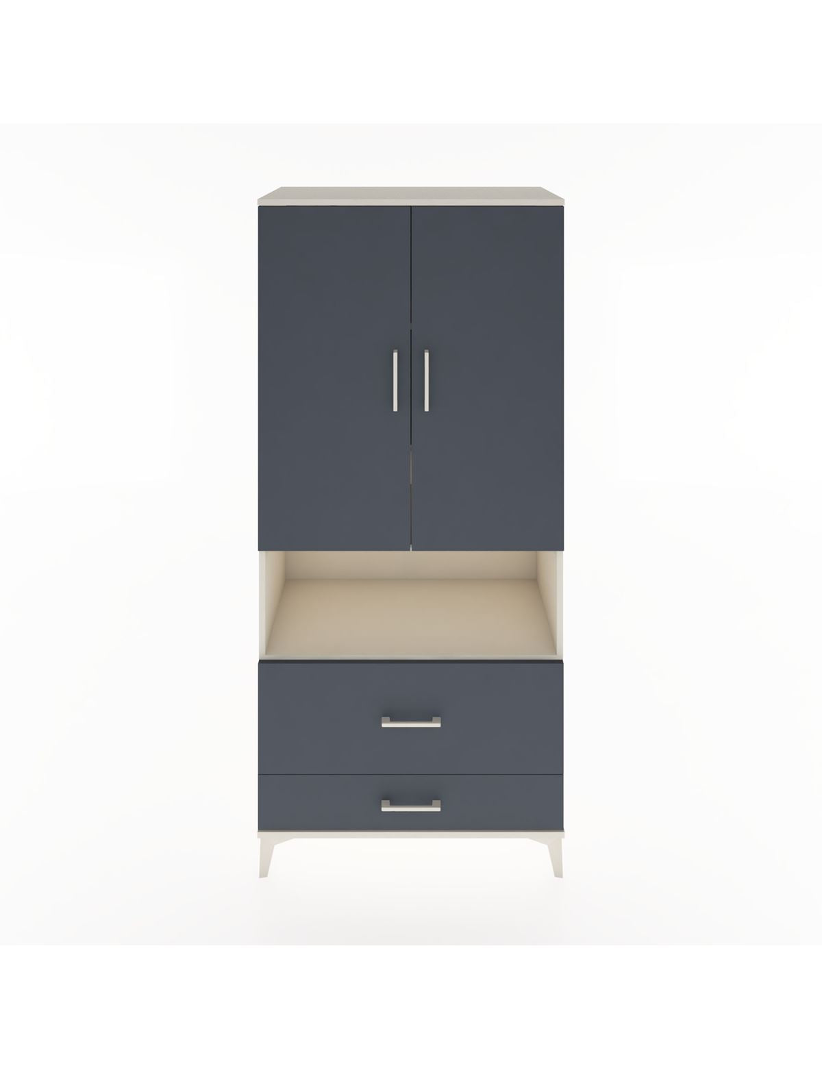 Hyperion Dolap 4 Raflı 2 Çekmeceli 2 Kapaklı 88x44x195 Aytaşı-Antrasit