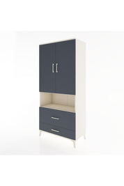 Hyperion Dolap 4 Raflı 2 Çekmeceli 2 Kapaklı 88x44x195 Aytaşı-Antrasit