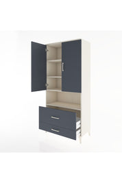 Hyperion Dolap 4 Raflı 2 Çekmeceli 2 Kapaklı 88x44x195 Aytaşı-Antrasit