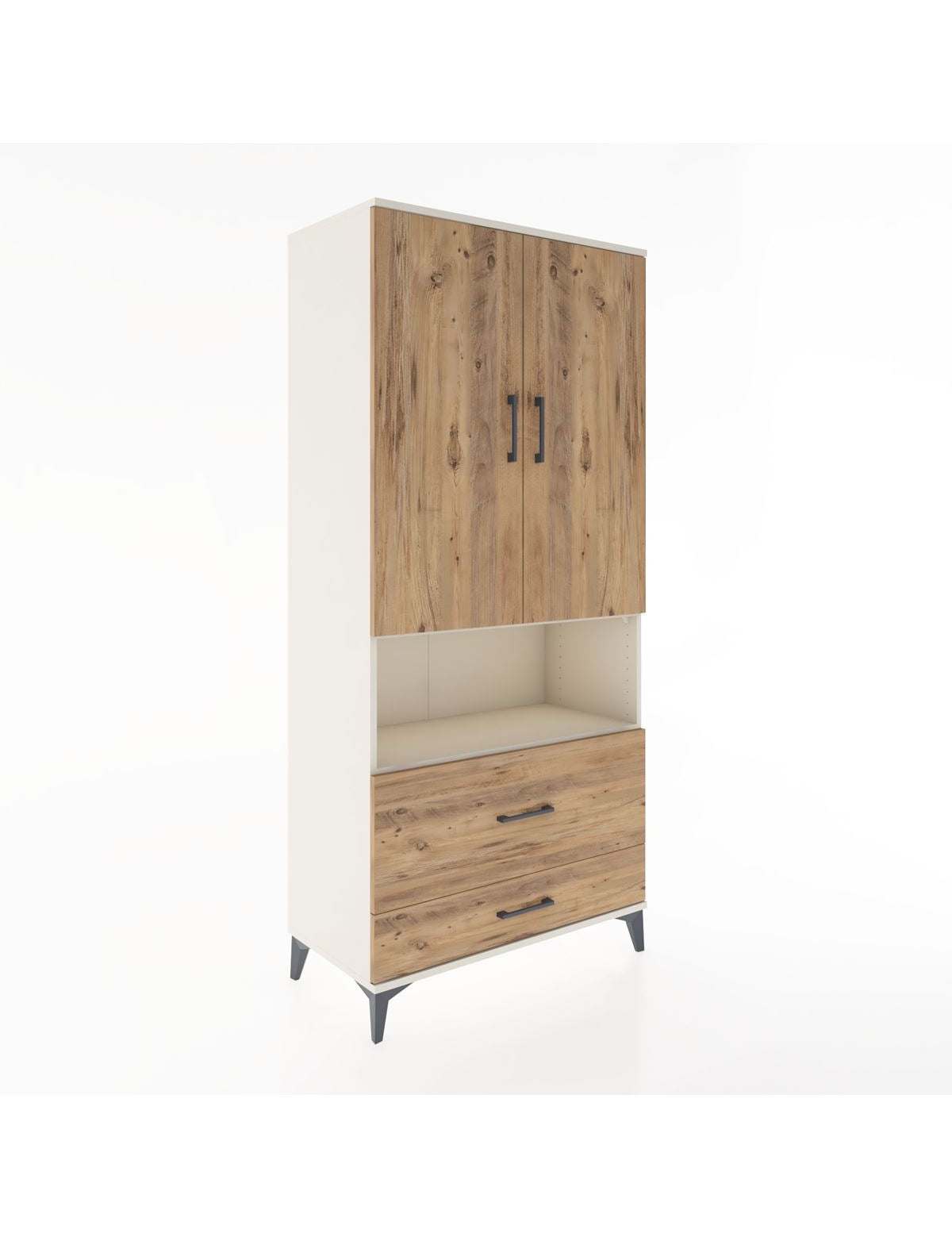 Hyperion Dolap 4 Raflı 2 Çekmeceli 2 Kapaklı 88x44x195 Aytaşı-Çam