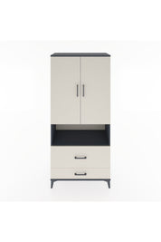 Hyperion Dolap 4 Raflı 2 Çekmeceli 2 Kapaklı 88x44x195 Antrasit-Aytaşı