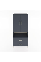 Hyperion Dolap 4 Raflı 2 Çekmeceli 2 Kapaklı 88x44x195 Antrasit-Antrasit