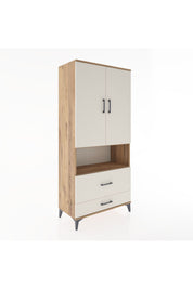 Hyperion Dolap 4 Raflı 2 Çekmeceli 2 Kapaklı 88x44x195 Çam-Aytaşı